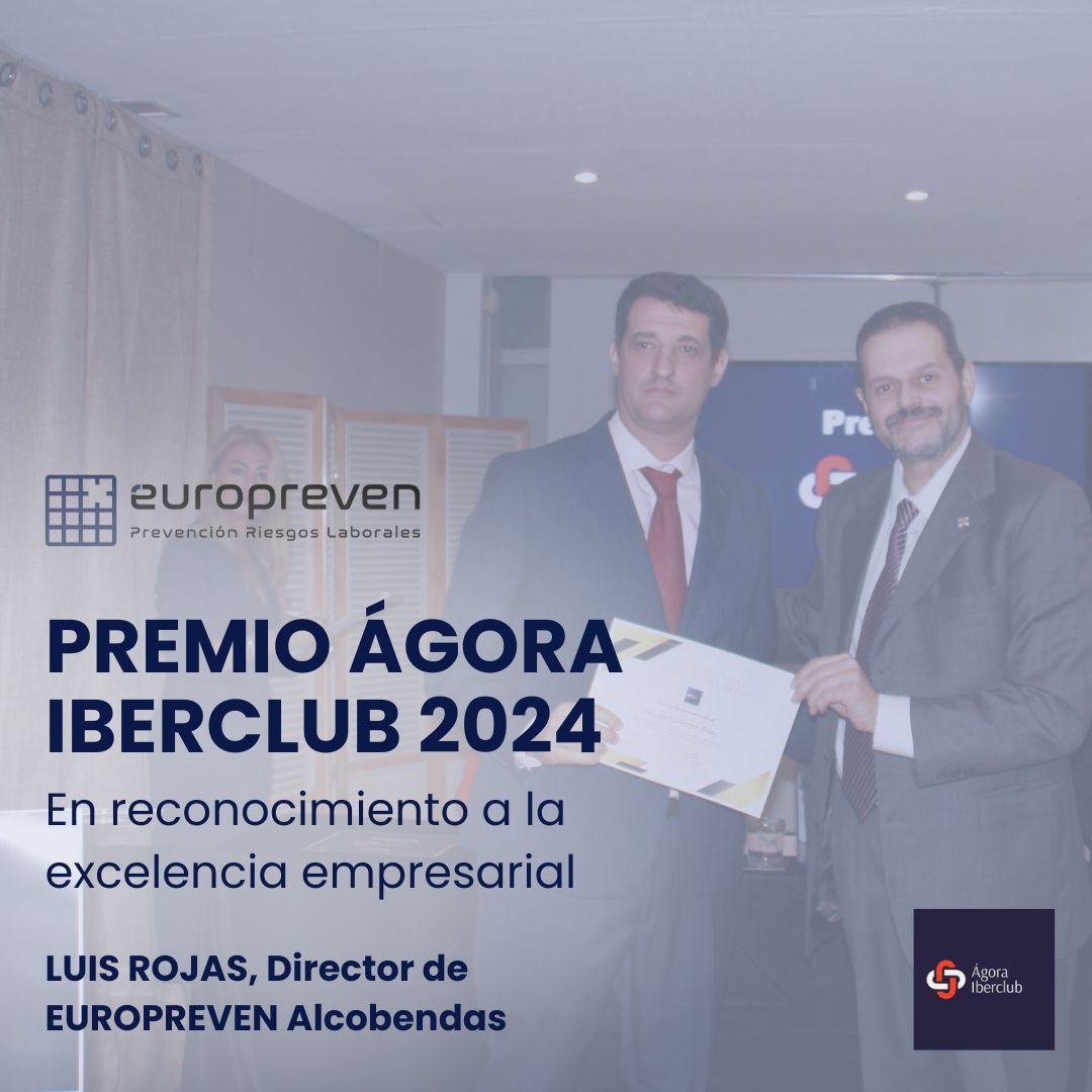 Europreven recibe el premio a la excelencia empresarial de Ágora IBERCLUB: Un reconocimiento al compromiso y la calidad